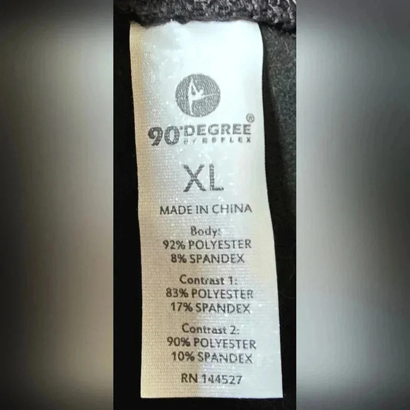 NWOT 90 Degree by Reflex High Waist Faux Leather Fleece Lined Leggings XL - Picture 5 of 6